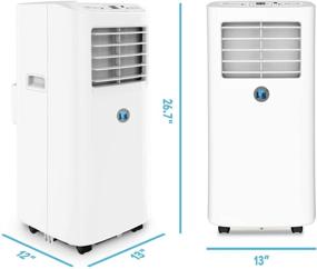 img 2 attached to 🌬️ JHS 8,000 BTU Portable Air Conditioner - 3-in-1 Floor AC Unit with 2 Fan Speeds, Remote Control, Digital LED Display - Covers up to 200 Sq. Ft, White