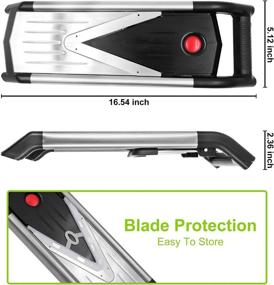 img 1 attached to 🥔 Adjustable Mandoline Slicer: Effortless Potatoes and Onion French Fry Cutter with Protective Gear