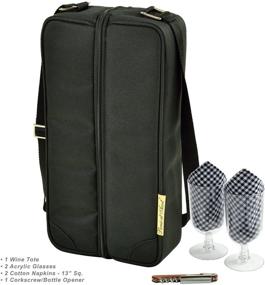 img 2 attached to 🍷 USA-Made Insulated Wine Tote by Picnic at Ascot with 2 Wine Glasses, Napkins, and Corkscrew