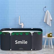 🌲 xl green tree foldable bathtub - portable soaking bath tub for shower stall, eco-friendly & thickened design with thermal foam to maintain optimal temperature logo