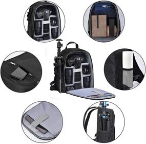 img 2 attached to 🎒 Zecti Camera Backpack: Waterproof DSLR/SLR Mirrorless Photography Bag with Laptop Compartment, Compatible with Sony Canon Nikon Cameras, Lens Tripod Accessories