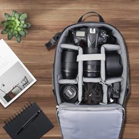 img 1 attached to 🎒 Рюкзак Zecti для камеры: Водонепроницаемая сумка для зеркальных фотоаппаратов/беззеркальных фотоаппаратов с отделением для ноутбука, совместимая с камерами Sony Canon Nikon, с аксессуарами для объективов и штативом.