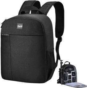 img 4 attached to 🎒 Zecti Camera Backpack: Waterproof DSLR/SLR Mirrorless Photography Bag with Laptop Compartment, Compatible with Sony Canon Nikon Cameras, Lens Tripod Accessories