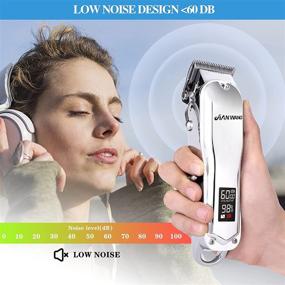 img 3 attached to JIANWANG Hair Clipper Set for Men - Cordless LED Display Hair Trimmer Beard Trimmer Barber Haircut Grooming Kit for Stylists (Full Metal)