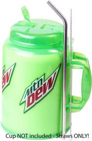 img 3 attached to 🥤 2 JUMBO 14-inch Stainless Steel Straws 100 oz EXTRA LARGE EXTRA LONG Drinking Wide Compatible With Whirley Insulated Travel Mug FOAM Truck Stop Cups