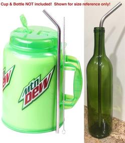 img 1 attached to 🥤 2 JUMBO 14-inch Stainless Steel Straws 100 oz EXTRA LARGE EXTRA LONG Drinking Wide Compatible With Whirley Insulated Travel Mug FOAM Truck Stop Cups