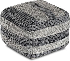 img 2 attached to 🪑 Anji Mountain Square Pouf, 24" x 24" x 17", Gray - Stylish and Comfortable Seating Option