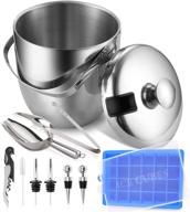 🧊 ultimate all-in-one stainless steel insulated ice bucket bundle - includes lid, tongs, and cube tray - perfect for parties and bars логотип