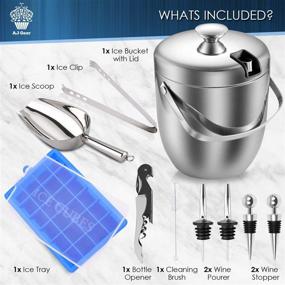 img 3 attached to 🧊 Ultimate All-in-One Stainless Steel Insulated Ice Bucket Bundle - Includes Lid, Tongs, and Cube Tray - Perfect for Parties and Bars