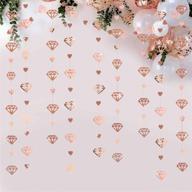 set of 4 stunning 52 ft rose gold diamond heart garland glitter metallic paper hanging banners for memorable celebrations: engagement, anniversary, mother's day, bachelorette, wedding, bridal shower, hen, birthday, valentines – party decorations logo