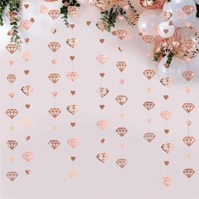 img 2 attached to Set of 4 Stunning 52 Ft Rose Gold Diamond Heart Garland Glitter Metallic Paper Hanging Banners for Memorable Celebrations: Engagement, Anniversary, Mother's Day, Bachelorette, Wedding, Bridal Shower, Hen, Birthday, Valentines – Party Decorations
