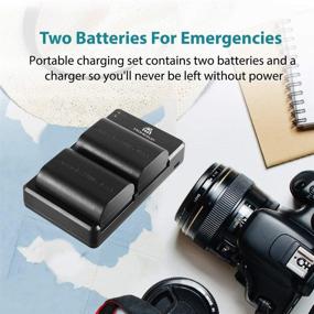 img 1 attached to Homesuit Battery and Charger Set for Canon EOS Cameras: LP-E6/LP-E6N Compatible (2-Pack 2200mAh) with LED Indicator