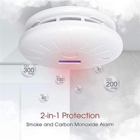 img 2 attached to 🚨 3 Pack 10 Year Battery Operated Smoke and Carbon Monoxide Detector Set - Portable Photoelectric Fire Co Alarm for Home and Kitchen
