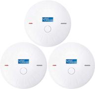 🚨 3 pack 10 year battery operated smoke and carbon monoxide detector set - portable photoelectric fire co alarm for home and kitchen logo