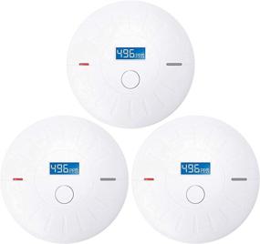 img 4 attached to 🚨 3 Pack 10 Year Battery Operated Smoke and Carbon Monoxide Detector Set - Portable Photoelectric Fire Co Alarm for Home and Kitchen