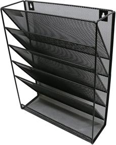 img 4 attached to 📎 5-Pocket Wall File Mesh Organizer - Hanging Letter and Document Holder - Black - Ideal for Office and Home Organization