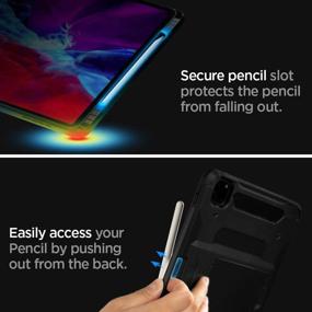 img 2 attached to 📱 Чехол Spigen Tough Armor Pro для iPad Pro 12.9 (2020 и 2018) - черный с держателем для карандаша