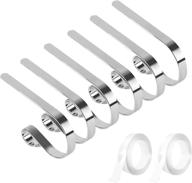 🧦 6pcs non-slip christmas stocking holder hooks + double sided tape - silver metal hangers for fireplace логотип