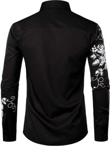 img 2 attached to 🌸 ZEROYAA Stylish Hipster Floral Printed Sleeve Men's Shirts for Fashionable Appeal