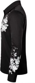 img 3 attached to 🌸 ZEROYAA Stylish Hipster Floral Printed Sleeve Men's Shirts for Fashionable Appeal