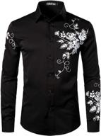 🌸 zeroyaa stylish hipster floral printed sleeve men's shirts for fashionable appeal logo