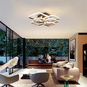 img 2 attached to ⭐️ IKK Modern LED Ceiling Light Fixture: Dimmable 6 Heads with Remote Control for Bedroom, Living, Dining Room - 3000-8000 K/Coffee