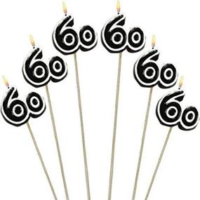 img 1 attached to 🎉 Amscan Numerical Candles: 60th Celebration Candles on a Stick, Multicolor - Perfect Party Supplies for Milestone Birthdays!