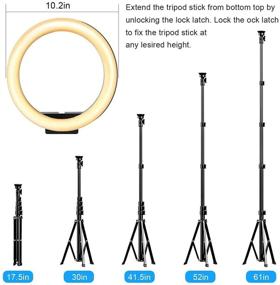 img 1 attached to 📸 StillCool 10-inch Selfie Ring Light with 61-inch Extendable Tripod Stand & 2 Phone Holder for TikTok, YouTube, Vlog, Live Stream, Video Recording, Makeup, Photo-taking, Reading, Working - Compatible with iPhone and Android