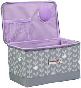 img 4 attached to 🧵 Mary's Purple Sewing Kit Organizer Box - Supplies Storage Basket for Sewing Accessories - Organization for Thread, Needles, Notions & Scissors - Portable Craft Caddy