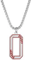 boys & men's baseball initial necklace: sports prayer inspiration, stainless steel pendant with baseball jersey number charms (0-9) - crafted jewelry logo