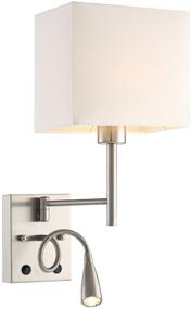 img 4 attached to HomeFocus LED Bedside Reading Wall Lamp Light - Enhance Your Reading Experience with Swing Arm, Sconces, and Dual Switches - Top Quality Design