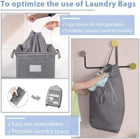img 1 attached to MCleanPin Large Laundry Hamper Collapsible with 2 Removable Laundry Bags & Sorting Card, Grey - Ideal Dirty Clothes Hamper for Baby Nursery, Foldable Hamper Dorm Room Storage Trunks for College