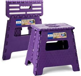 img 4 attached to 🪜 ACSTEP Upgraded 13-Inch Foldable Step Stool for Adults and Kids - Holds Up to 330 lbs, Compact and Sturdy Plastic Folding Stool for Kitchen, Bathroom, Bedroom - Purple