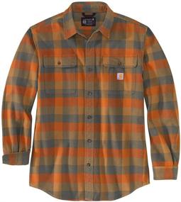 img 1 attached to 👕 Carhartt Heavyweight Flannel Sleeve 3X Large: Supreme Comfort for Big & Tall Users