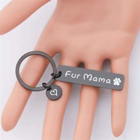 img 2 attached to 🐾 BEKECH Dog Mom Gift Fur Mama Keychain - Paw Print Dog Lover Jewelry, Dog Person Gift, Mom of Dogs Gift