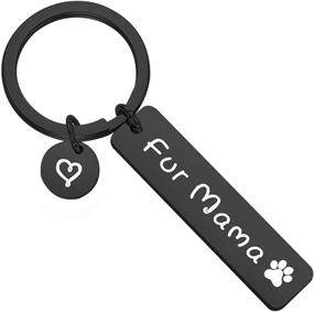 img 4 attached to 🐾 BEKECH Dog Mom Gift Fur Mama Keychain - Paw Print Dog Lover Jewelry, Dog Person Gift, Mom of Dogs Gift