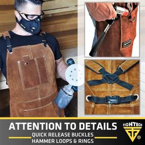 img 2 attached to 🛠️ FIGHTECH Leather Work Apron with Tool Pockets - Ideal for Woodworkers, Blacksmiths, Gardeners, Mechanics, BBQ and More! Heavy Duty and Adjustable (M to XXL)