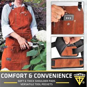 img 1 attached to 🛠️ FIGHTECH Leather Work Apron with Tool Pockets - Ideal for Woodworkers, Blacksmiths, Gardeners, Mechanics, BBQ and More! Heavy Duty and Adjustable (M to XXL)