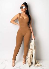 img 1 attached to TOPSRANI Jumpsuits Bodysuit Playsuit Backless Women's Clothing and Jumpsuits, Rompers & Overalls