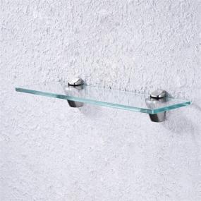 img 1 attached to 🛁 KES 14-Inch Bathroom Glass Shelf 8MM-Thick Wall Mount Rectangular, Brushed Nickel Bracket, BGS3202S35-2