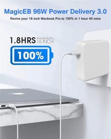 img 2 attached to 💡 High-Performance Mac Book Pro Charger, 96W USB C Power Adapter | Compatible with MacBook Pro 16, 15, 13 Inch, MacBook Air 13 Inch, iPad Pro | Includes 6.6ft USB C to C Cable