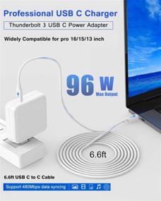 img 3 attached to 💡 High-Performance Mac Book Pro Charger, 96W USB C Power Adapter | Compatible with MacBook Pro 16, 15, 13 Inch, MacBook Air 13 Inch, iPad Pro | Includes 6.6ft USB C to C Cable