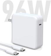 💡 high-performance mac book pro charger, 96w usb c power adapter | compatible with macbook pro 16, 15, 13 inch, macbook air 13 inch, ipad pro | includes 6.6ft usb c to c cable logo