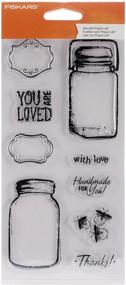 img 2 attached to 🎨 Fiskars Vintage Jars Clear Stamps - 4x8 Inch: Craft your creations with timeless charm!