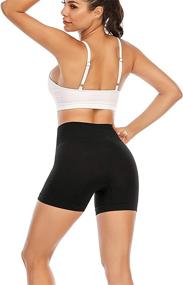 img 1 attached to 🩳 AHLW High Waist Seamless Gym Shorts for Women: Mesh Breathability & Compression for Ultimate Tummy Control during Workout