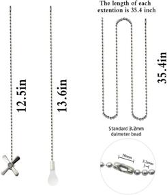 img 3 attached to 🌀 Iceyyyy Silver Ceiling Fan Zipper Set: Includes 39.4" Copper Bead Ball Extension & Chain Connector