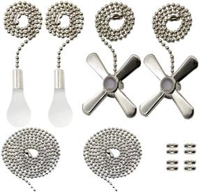img 4 attached to 🌀 Iceyyyy Silver Ceiling Fan Zipper Set: Includes 39.4" Copper Bead Ball Extension & Chain Connector