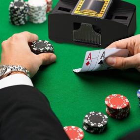 img 3 attached to 🃏 FSTgo Battery Operated Automatic Card Shuffler for Poker Home Party Card Games Tables with 1 Deck Waterproof Poker Playing Cards