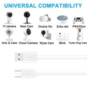 img 1 attached to 20FT 3 Pack Power Extension Cable for Wyze Cam Pan/WyzeCam/Kasa Cam/YI Dome Home/Furbo Dog/Nest Cam/Arlo Q/Blink/Cloud Camera: Convenient & Versatile Charging Solution