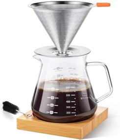 img 4 attached to ☕️ E-PRANCE Pour Over Coffee Maker: Slow Drip Filter, 4 Cup Carafe, Paperless Dripper